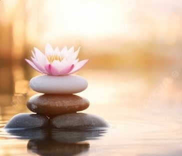 zen water stones with lotus